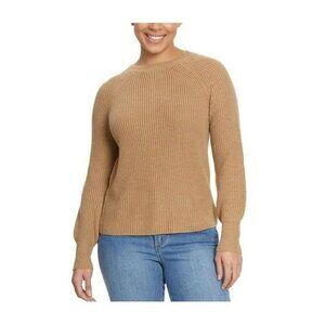 Jessica Simpson Womens Crewneck Sweater Tan, Medium, Pullover Knit Warm Shirt